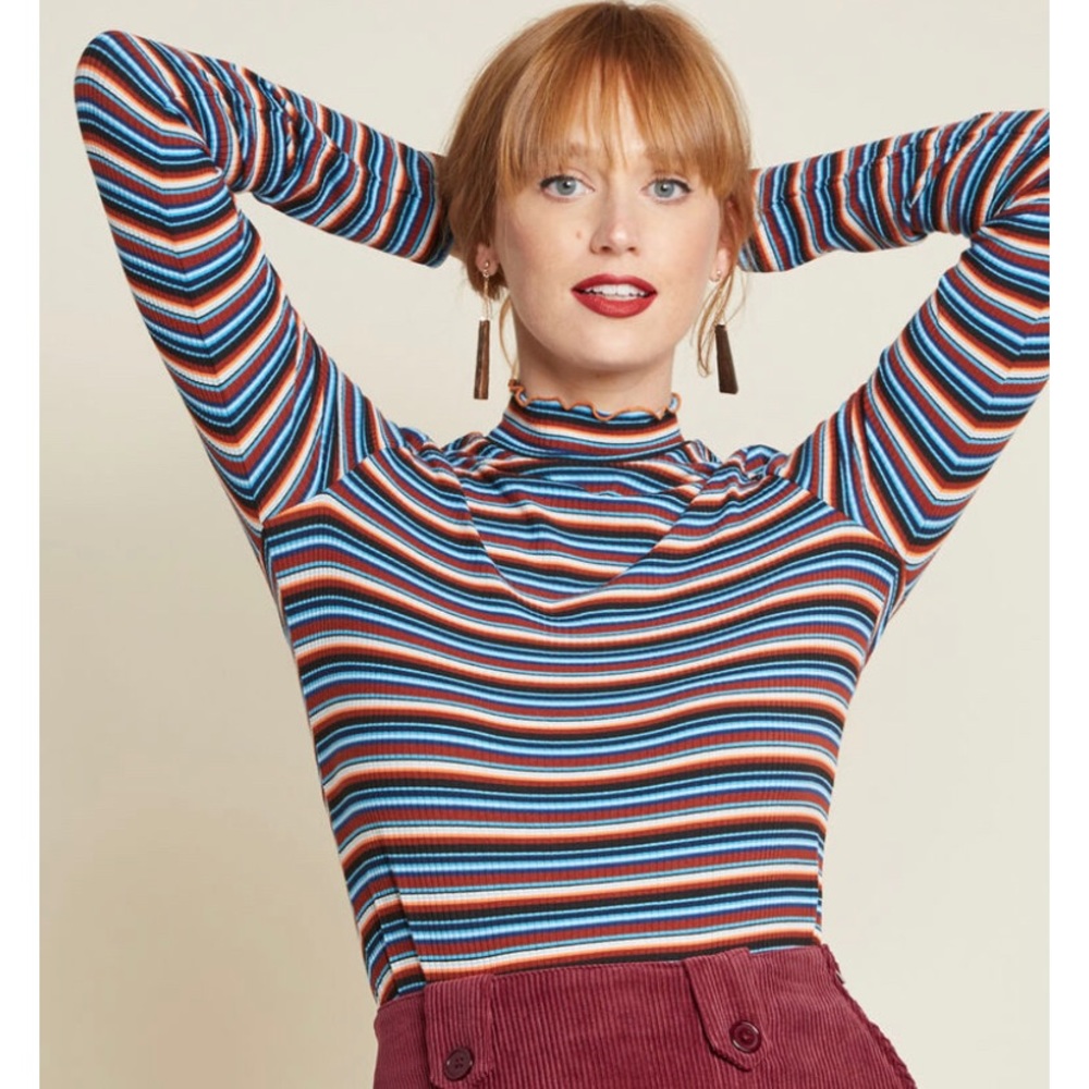 Modcloth stripes long sleeve top